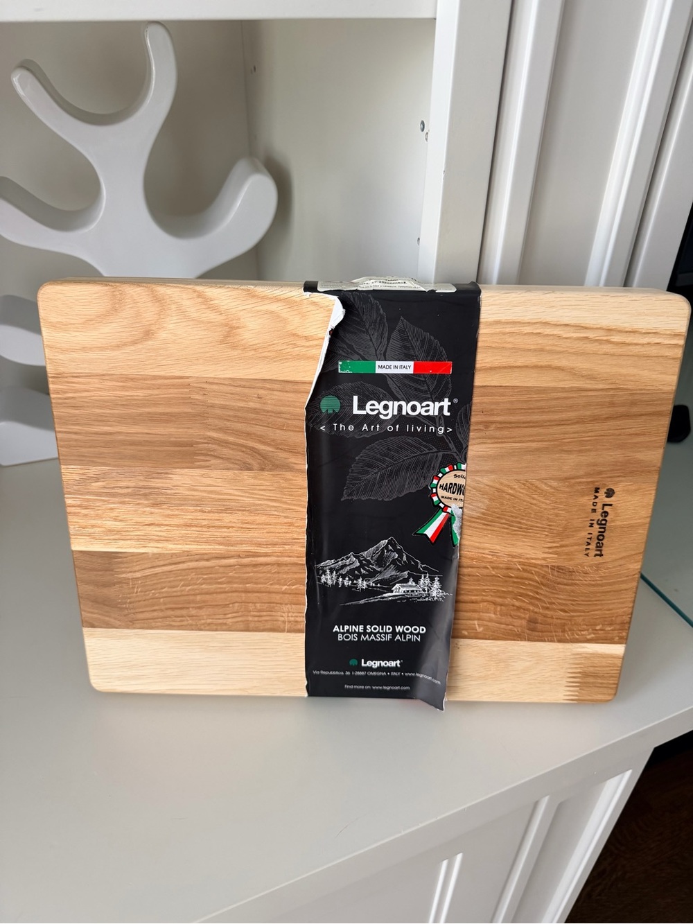 LEGNOART Alpine Solid Wood Light Colour Cutting Board Kitchen Made In Italy NEW